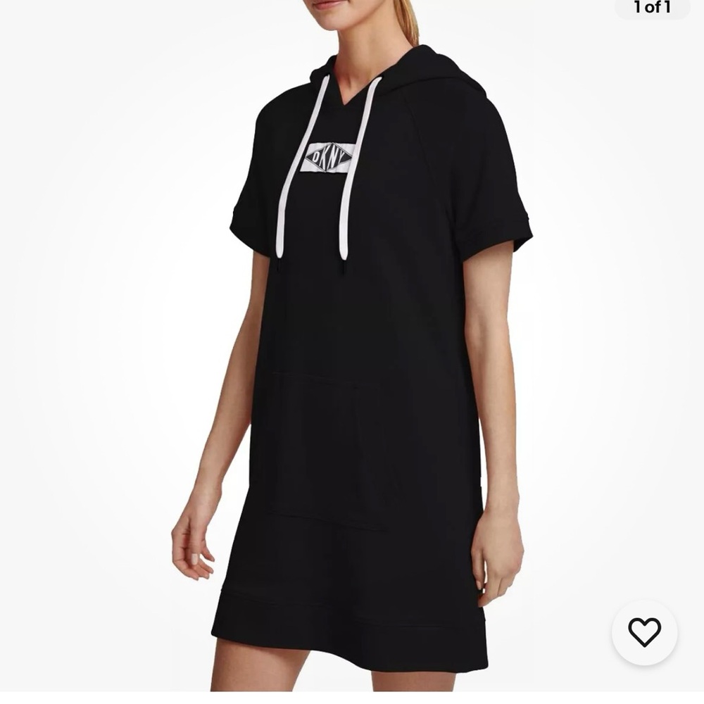 Dkny Logo Hoodie Dress/Tunic Size L